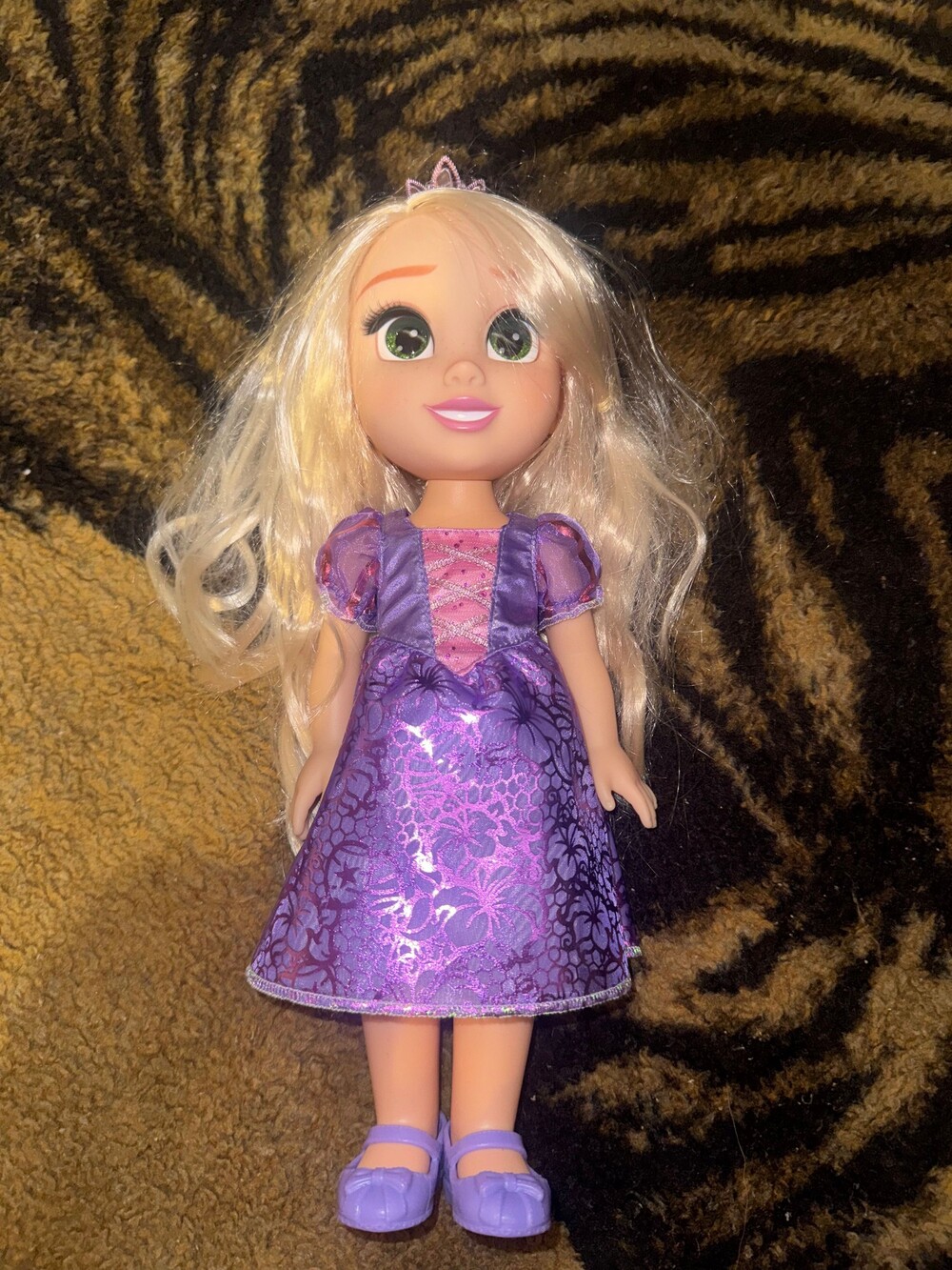 Disney Rapunzel Doll Purple Dress Blonde Hair Princess Toy